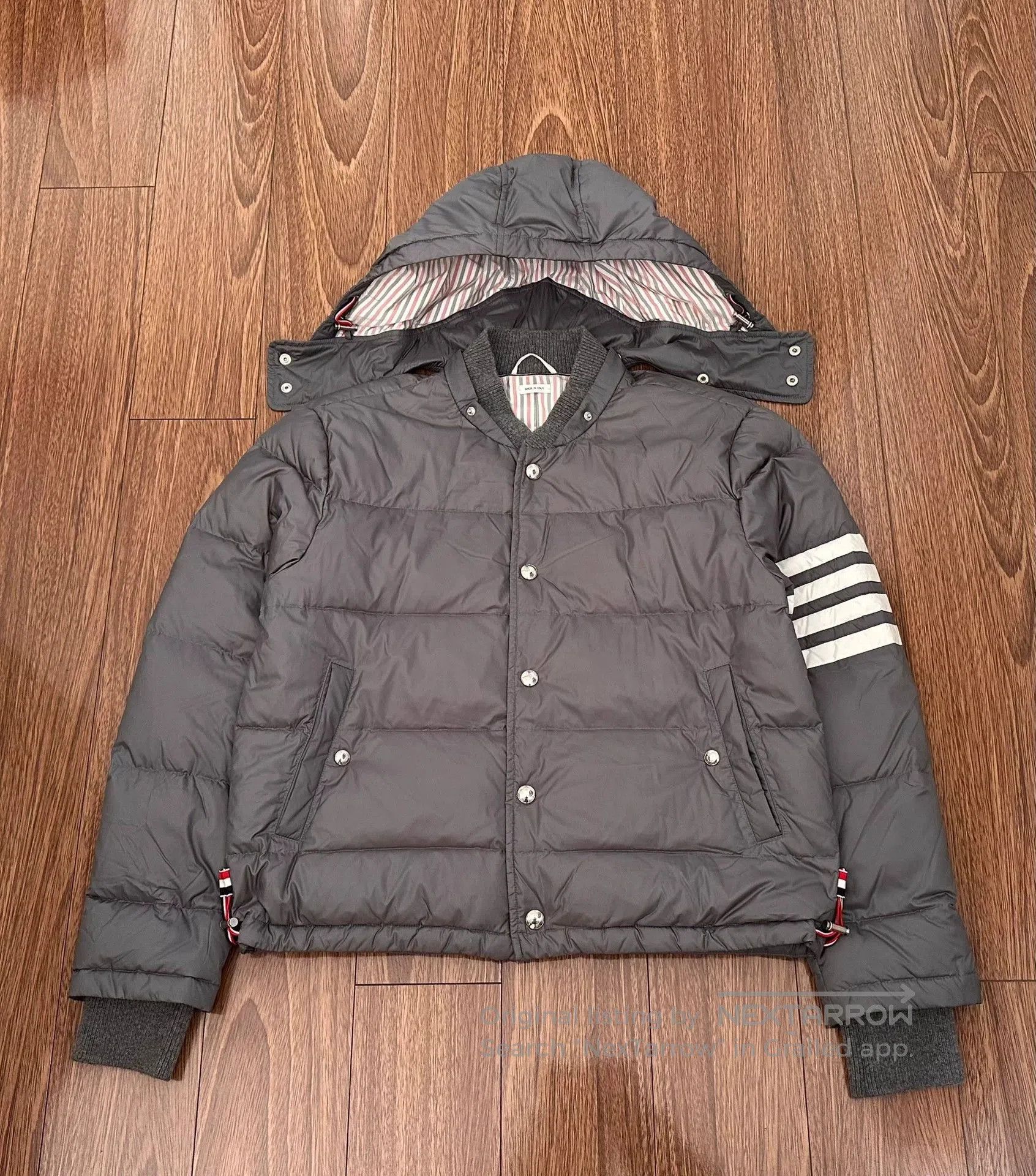 Thom Browne THOM BROWNE 4-Stripe Nylon Down Jacket. Size US M / EU 48-50 / 2 - 2 Thumbnail