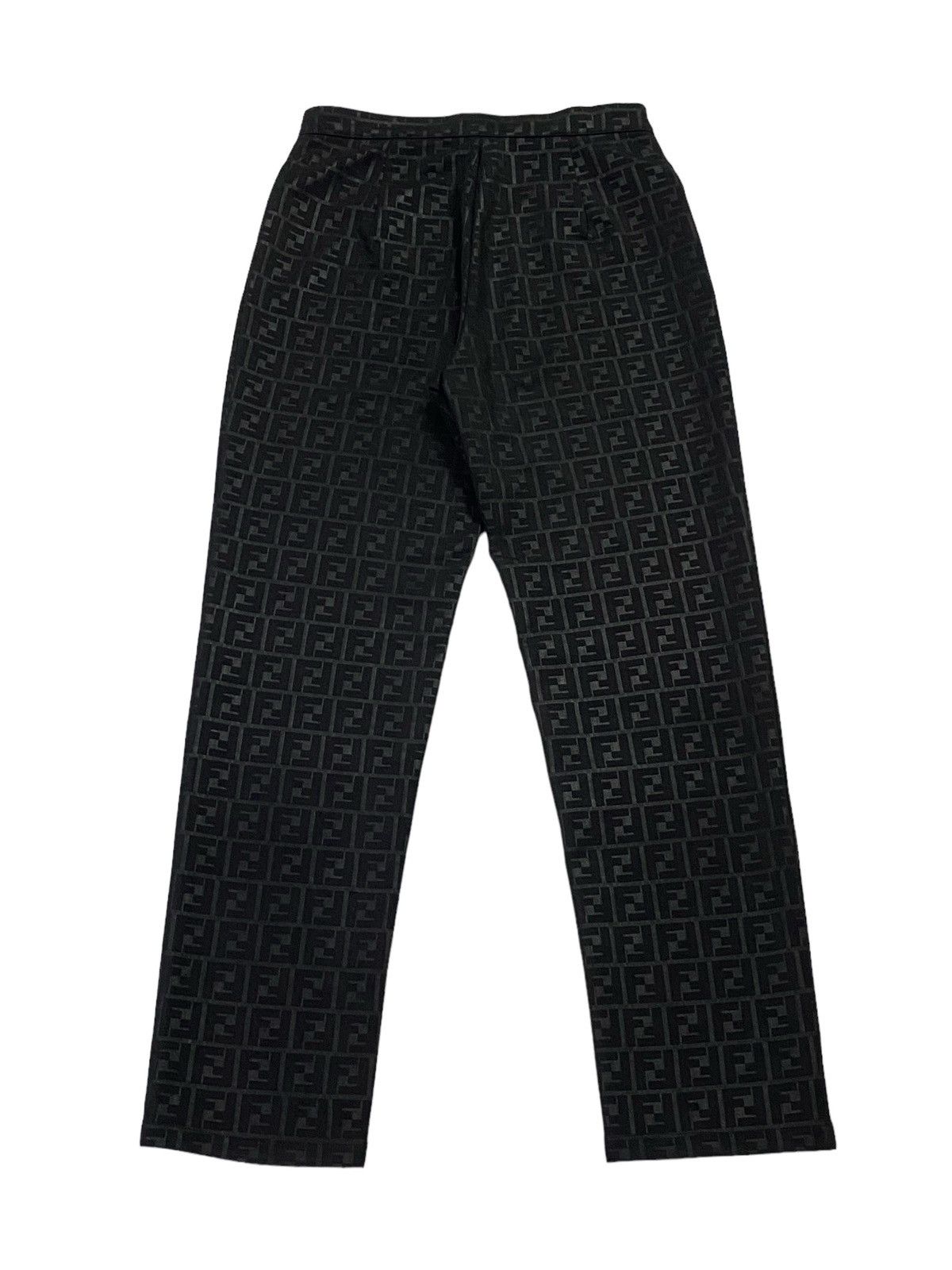 Fendi Vintage Fendi Zucca Monogram Stretch Black Pants Size US 29 - 3 Thumbnail