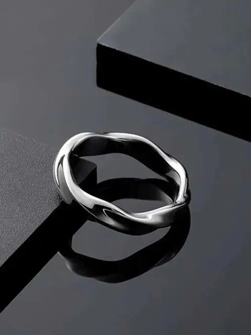 Jewelry Retro Punk Vintage Minimal Ring Stainless Steel in Silver, Men's