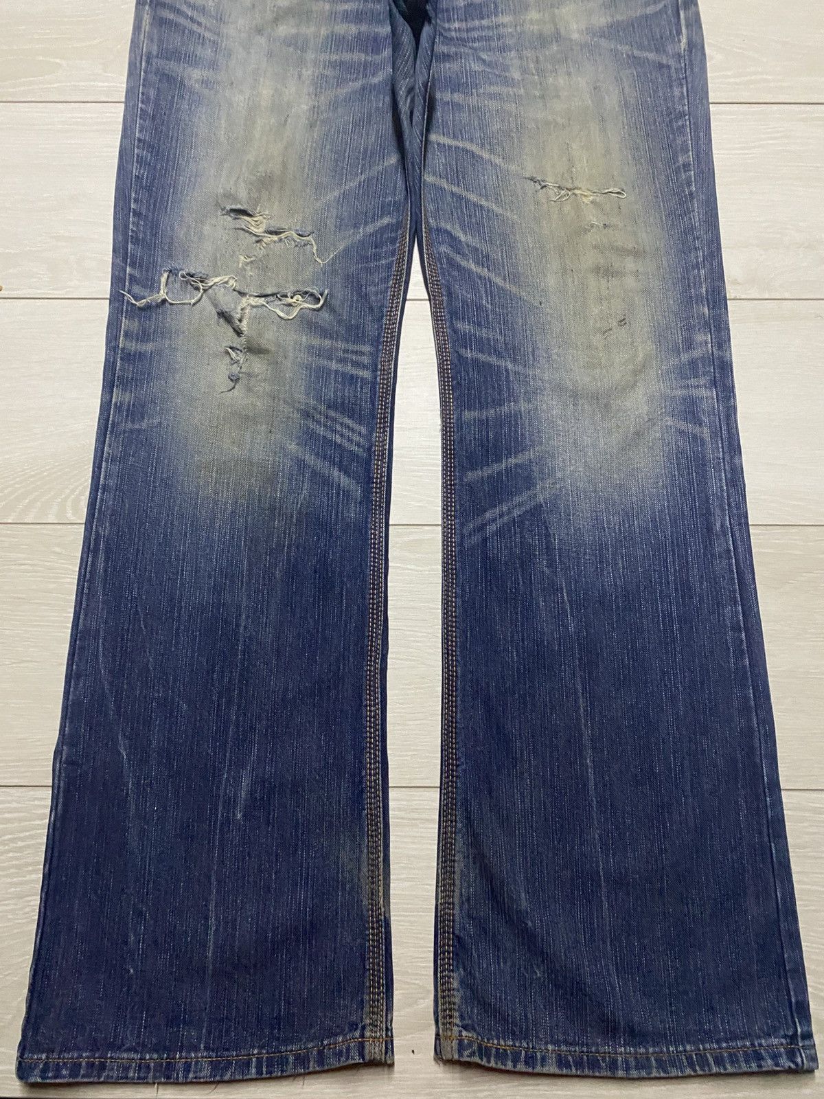 Junya Watanabe Vintage Edwin XV Buckle Back Wide Leg Baggy Bootcut Jeans Size US 36 / EU 52 - 5 Thumbnail