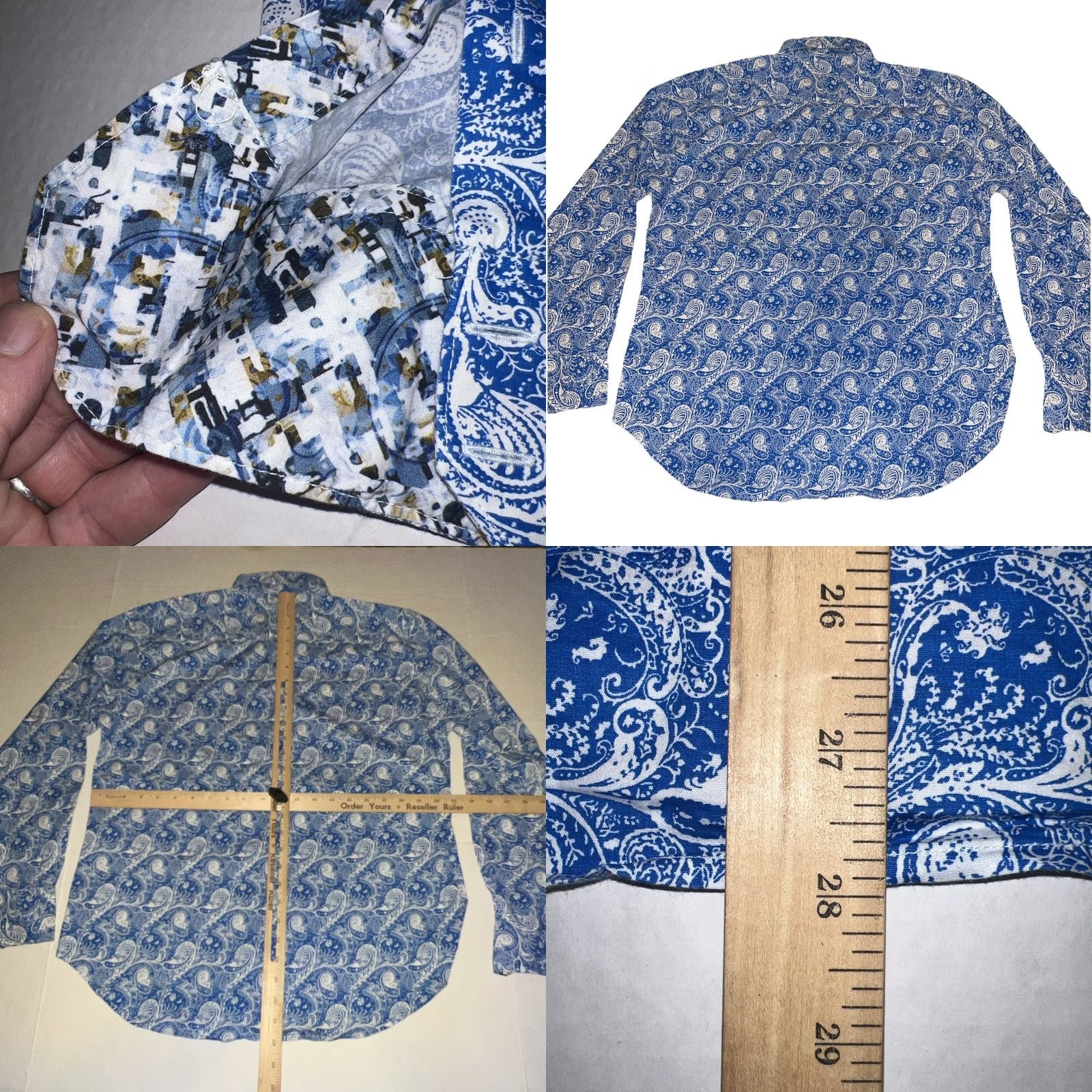 Robert Graham Robert Graham Dress Shirt Men’s Small Blue Paisley Pattern Classic New Size 36R - 8 Thumbnail