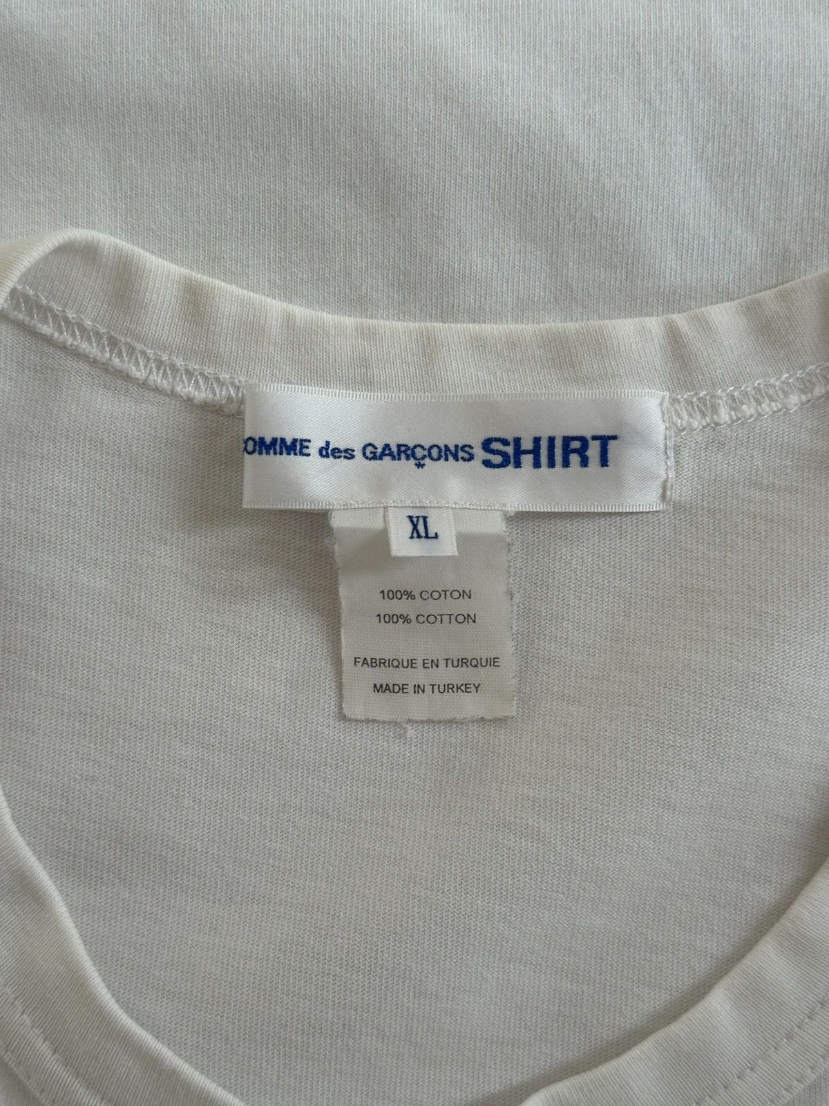 Comme des Garçon SS22 blat white tshirt