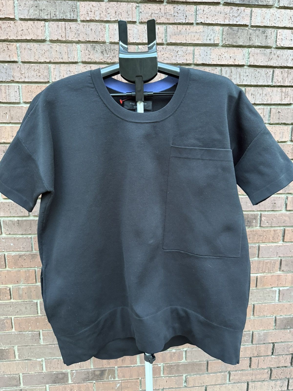 Rag & Bone Rag & Bone Black Oversized Heavyweight Jersey Top Shirt M/L Size M / US 6-8 / IT 42-44 - 7 Thumbnail