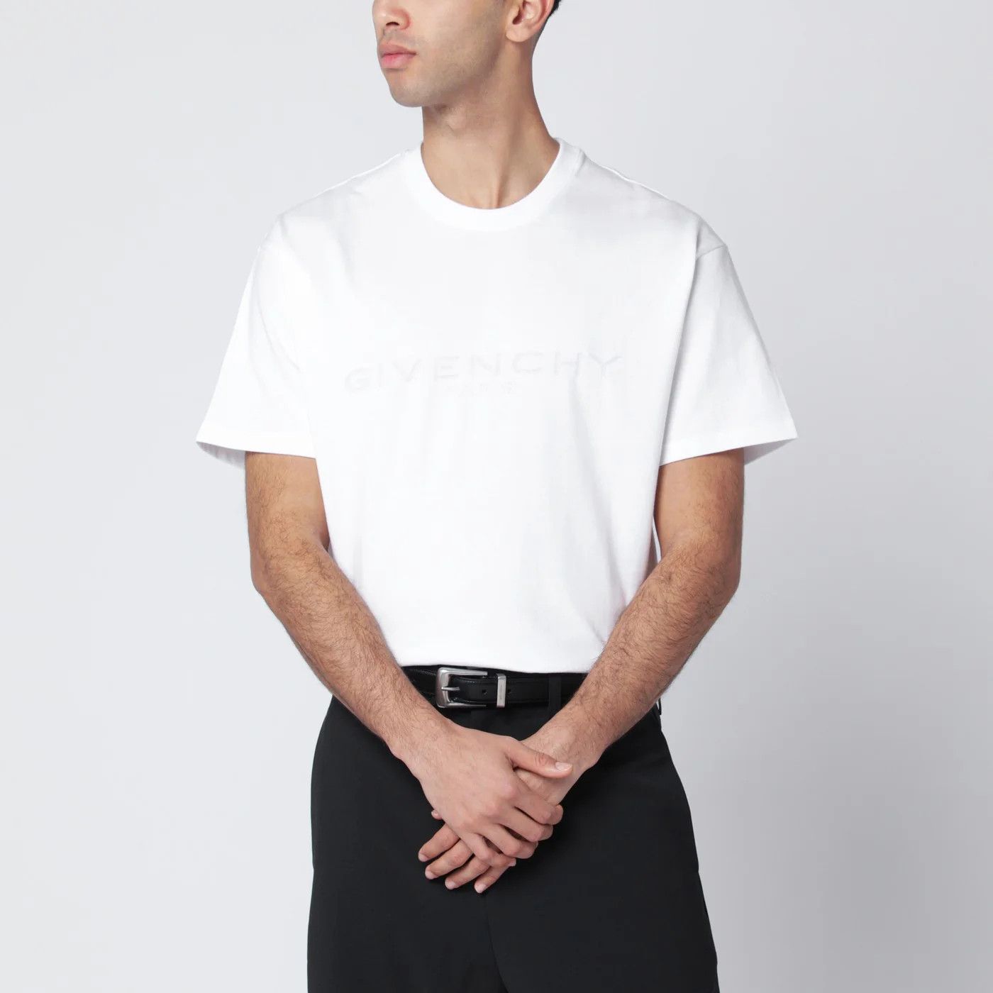 Givenchy o1d2blof0426 Cotton Logo Short Sleeve T-Shirt in White Size US S / EU 44-46 / 1 - 4 Thumbnail
