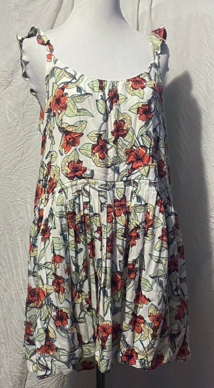 Free People Free People, Flowy, Floral, Ruffled Oversized Mini Sundress Size S / US 4 / IT 40 - 3 Thumbnail