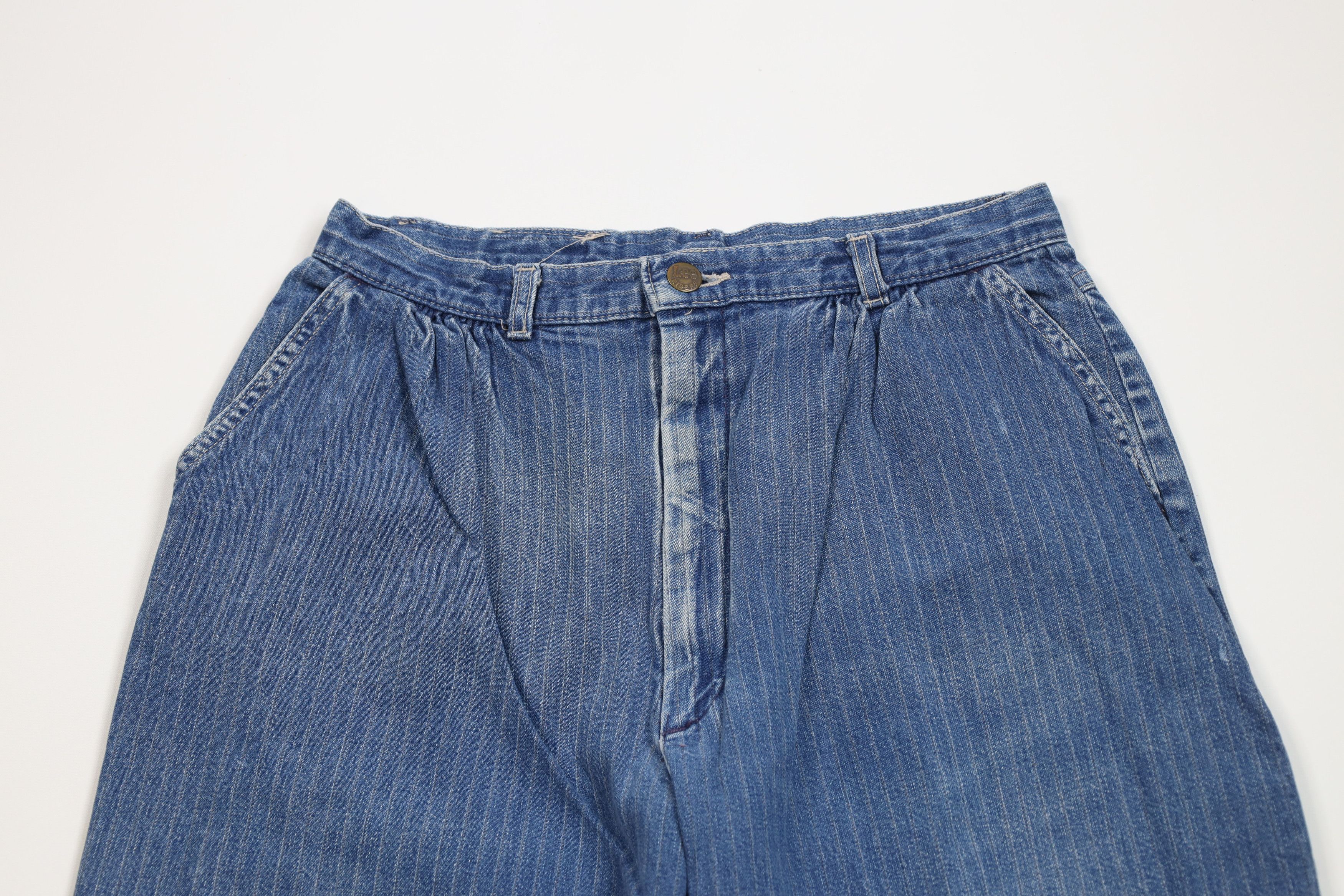 Lee × Vintage Vintage 90s Lee Relaxed Fit Tapered Leg Denim Jeans Striped Size 28" / US 6 / IT 42 - 2 Thumbnail