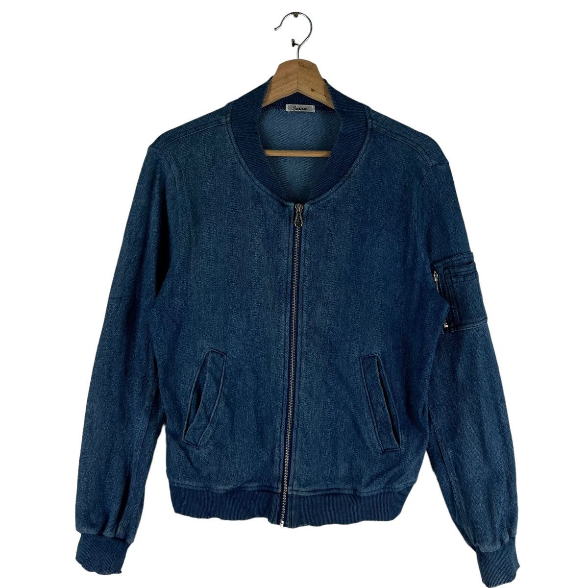Japanese Brand 🔥VINTAGE DENIM BOMBER JACKET SUREVE ISSEY MIYAKE Size US S / EU 44-46 / 1 - 1 Thumbnail