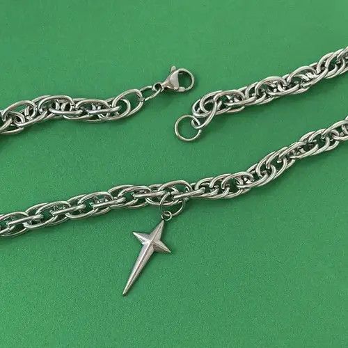 Designer × Jewelry Titanium Steel Cross Pendant Necklace for Men Women Size ONE SIZE - 4 Thumbnail