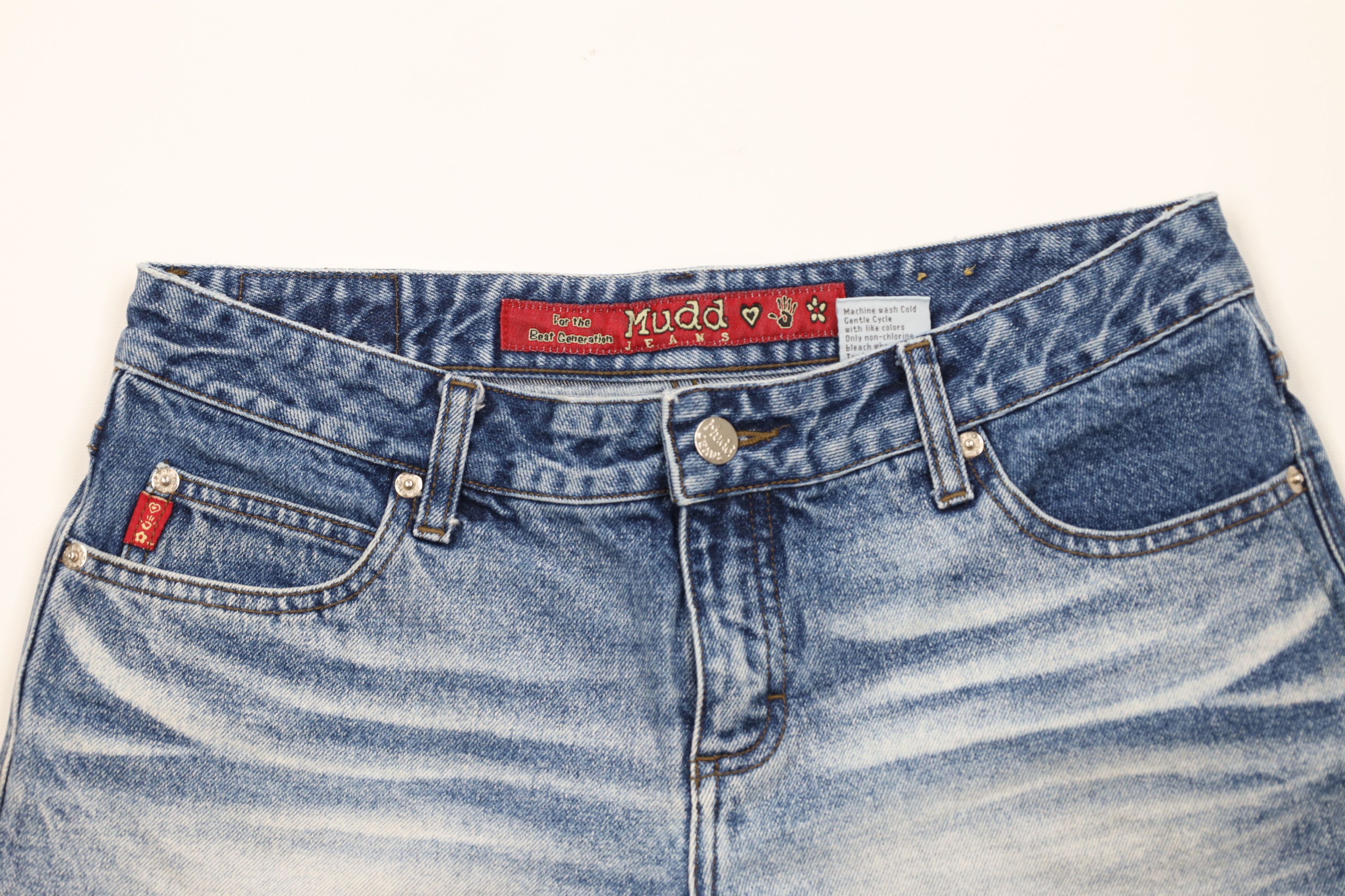 Vintage Vintage 90s Y2K Mudd Babydoll Denim Jean Shorts Jorts Blue Size 32" / US 10 / IT 46 - 2 Thumbnail