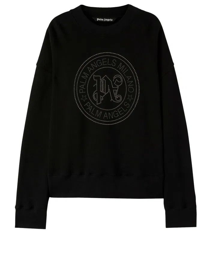 Palm Angels o1s22i1n1224 Milan Crewneck Sweatshirt in Black Size US XL / EU 56 / 4 - 1 Thumbnail