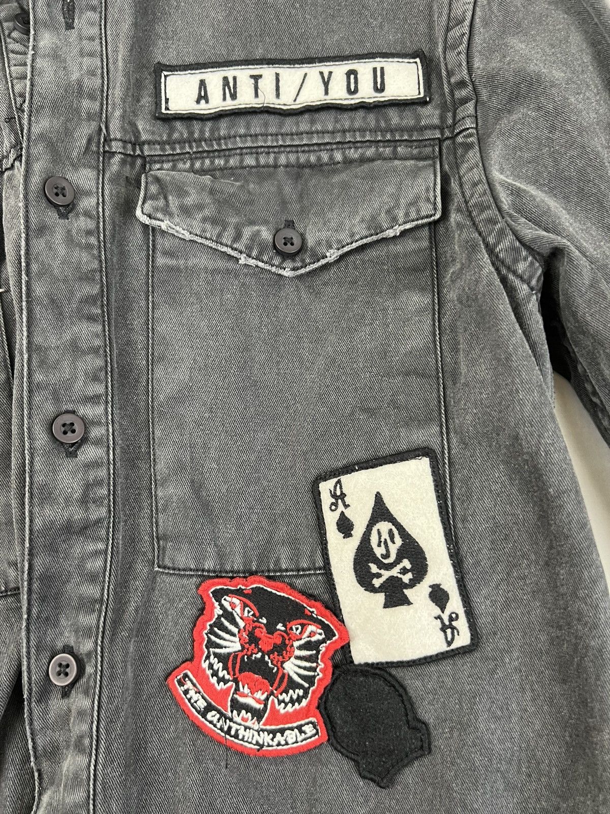 River Island River Island Washed Patched Denim Shirt (Streetwear) Size XS Size US XS / EU 42 / 0 - 10 Thumbnail