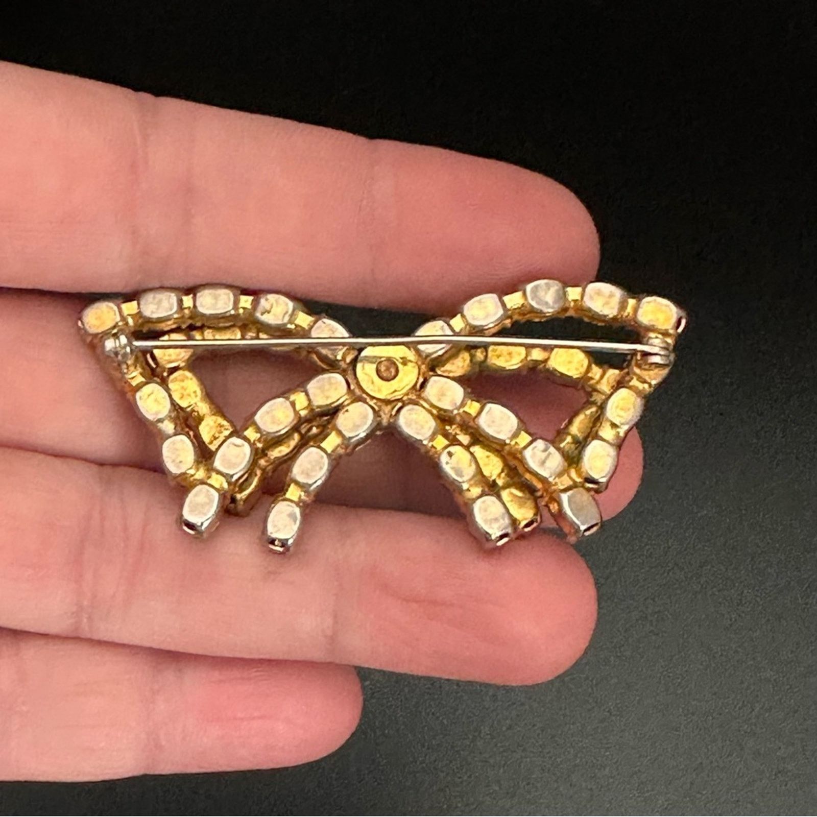 Other Vintage Purple Sapphire And Rhinestone Double Bow Brooch Size ONE SIZE - 4 Thumbnail