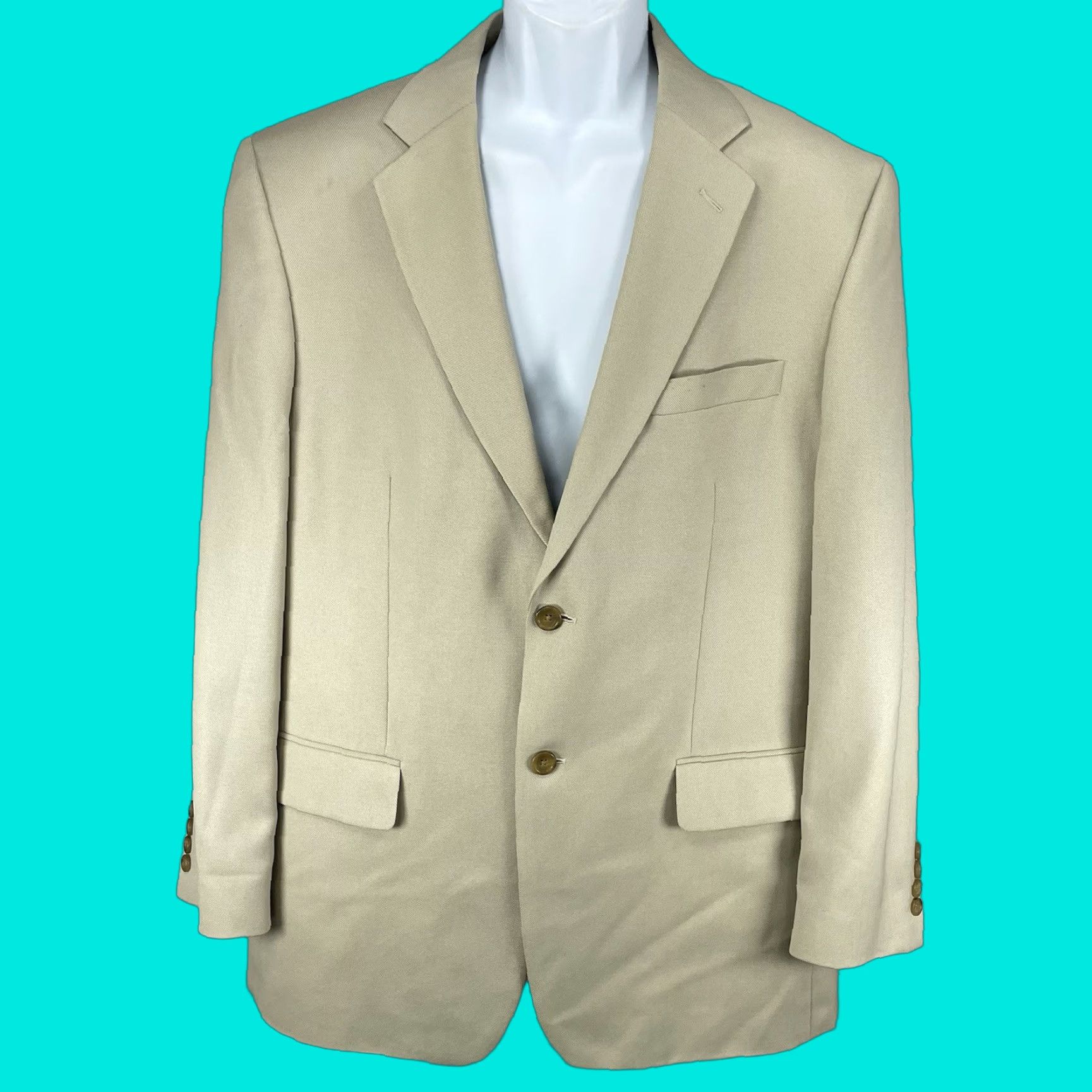 Joseph Joseph & Feiss Beige 2 Button Single Vented Notch Blazer Sport Coat Size 43R Size 46R - 1 Thumbnail