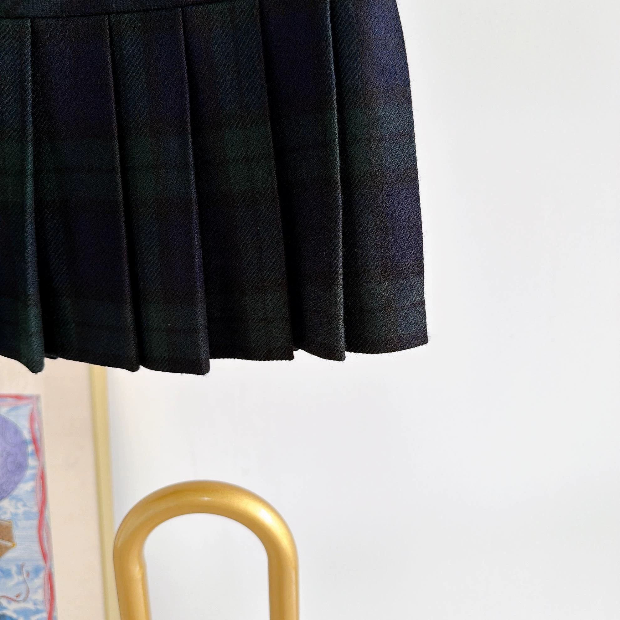 Miu Miu MIU MIU Checkered Color-Blocked Wool Pleated Skirt 36 Size 25" / US 0 / IT 36 - 4 Thumbnail