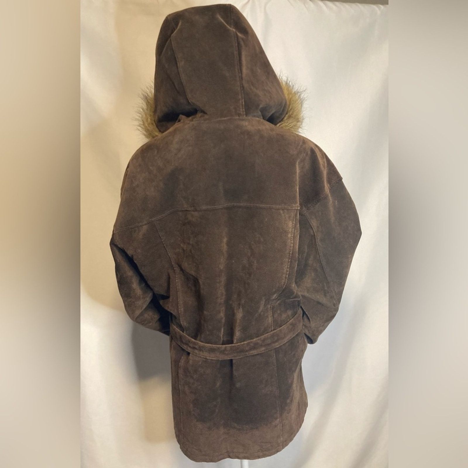 Wilsons Leather Wilson Leather Jacket Womens S Coat Lined Faux Fur Hood Boho Size S / US 4 / IT 40 - 4 Thumbnail