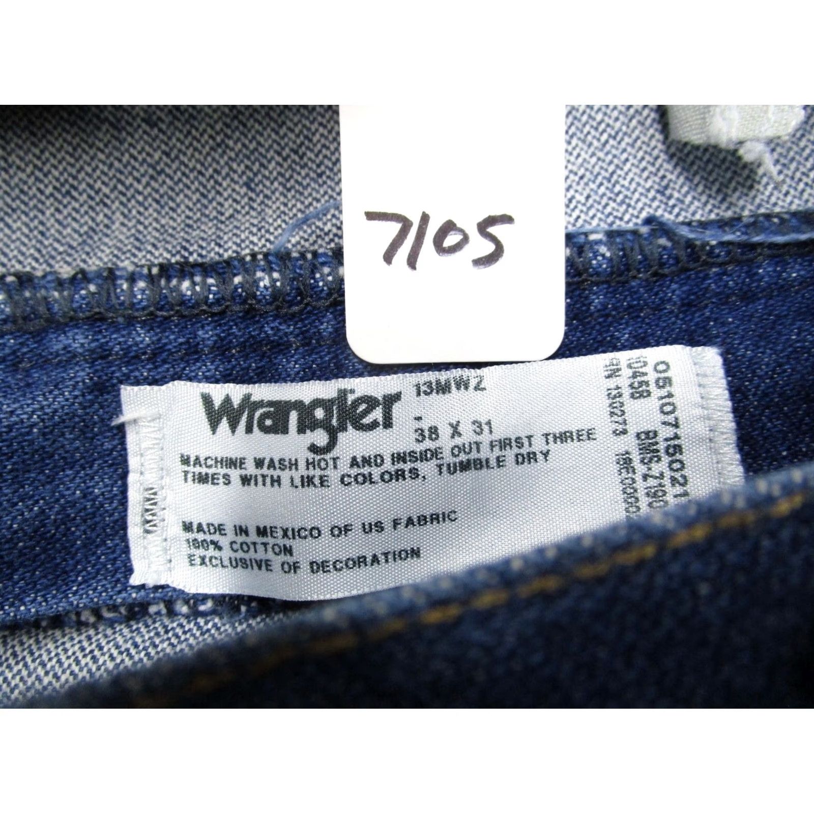 Wrangler Wrangler Jeans Men 38x31 Blue Cowboy Cut Original Fit Western Pants Dark Wash Jeans Regular Fit 5-Pocket Denim Cotton Wrangler 13MWZ Mens Size US 38 / EU 54 - 8 Thumbnail