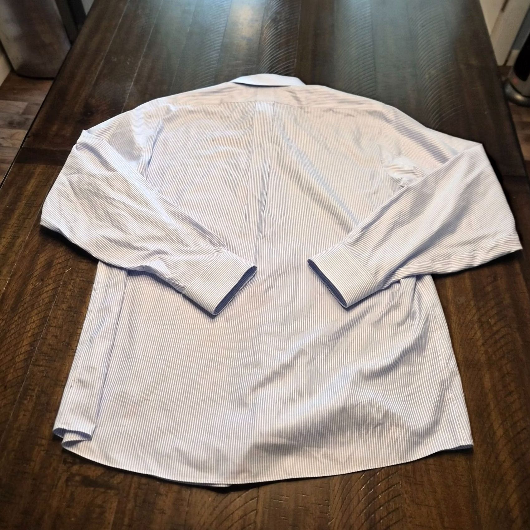 Brooks Brothers Brooks Brothers Dress Shirt Mens 17 Regent Fit Non Iron Supima Blue White G193 Size 46R - 4 Thumbnail