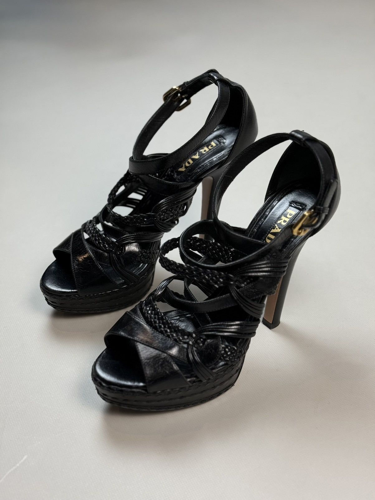 Prada Prada Ladies Black Leather Strappy Heels Shoes Size 41 Size US 10 / IT 40 - 16 Thumbnail
