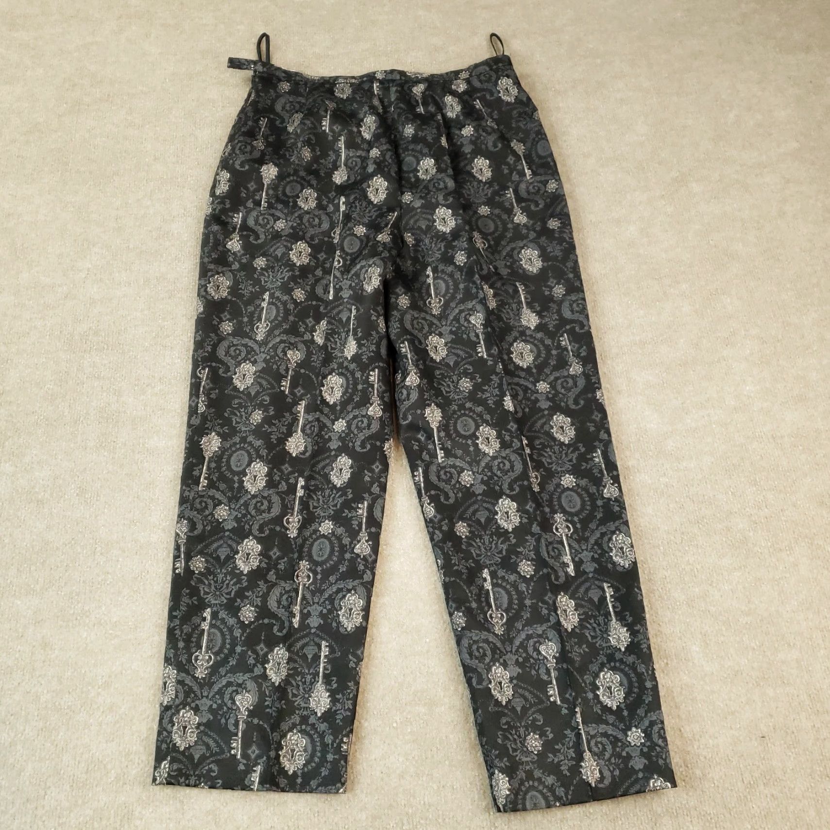 Talbots Talbots Pants Women Sz 14 Black Silk Wool Straight Leg Side Zip Casual Lock Keys Size 36" / US 14 / IT 50 - 8 Thumbnail
