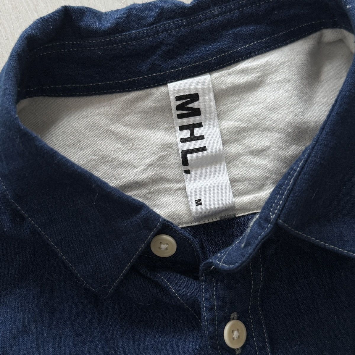 MHI MHL Indigo Work shirt Size US M / EU 48-50 / 2 - 3 Thumbnail