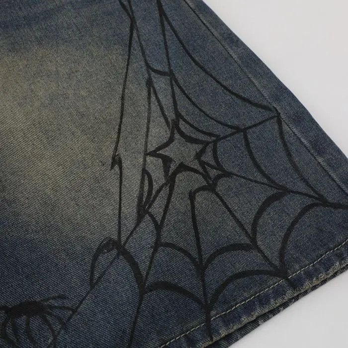 Designer × Japanese Brand Trendy spider print denim shorts Size US 32 / EU 48 - 3 Thumbnail