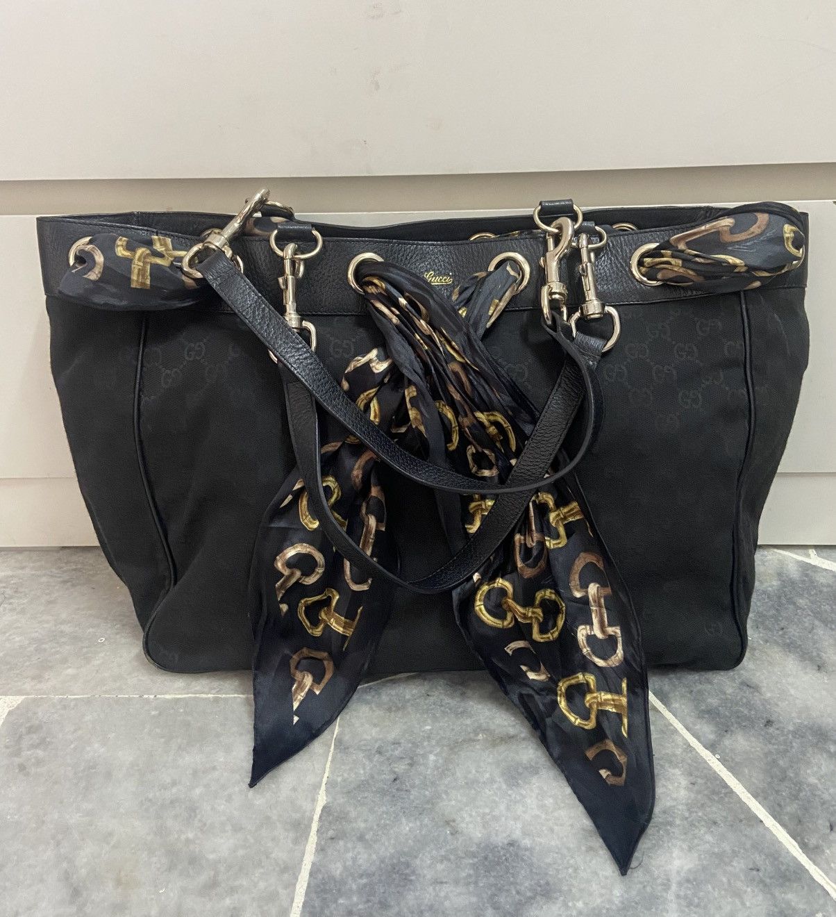 Gucci Gucci GG Canvas Positano Scarf Tote Bag Size ONE SIZE - 2 Thumbnail