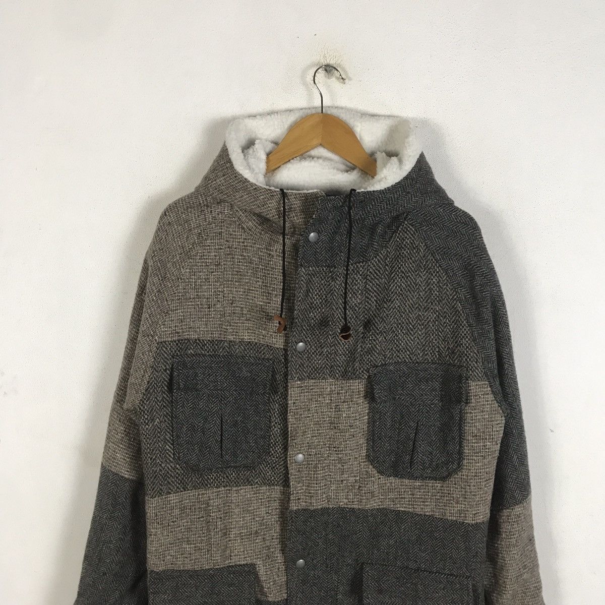Harris Tweed KMK Kingly Mask Japan Harris Tweed Handwoven Wool Patchwork Size US L / EU 52-54 / 3 - 4 Thumbnail