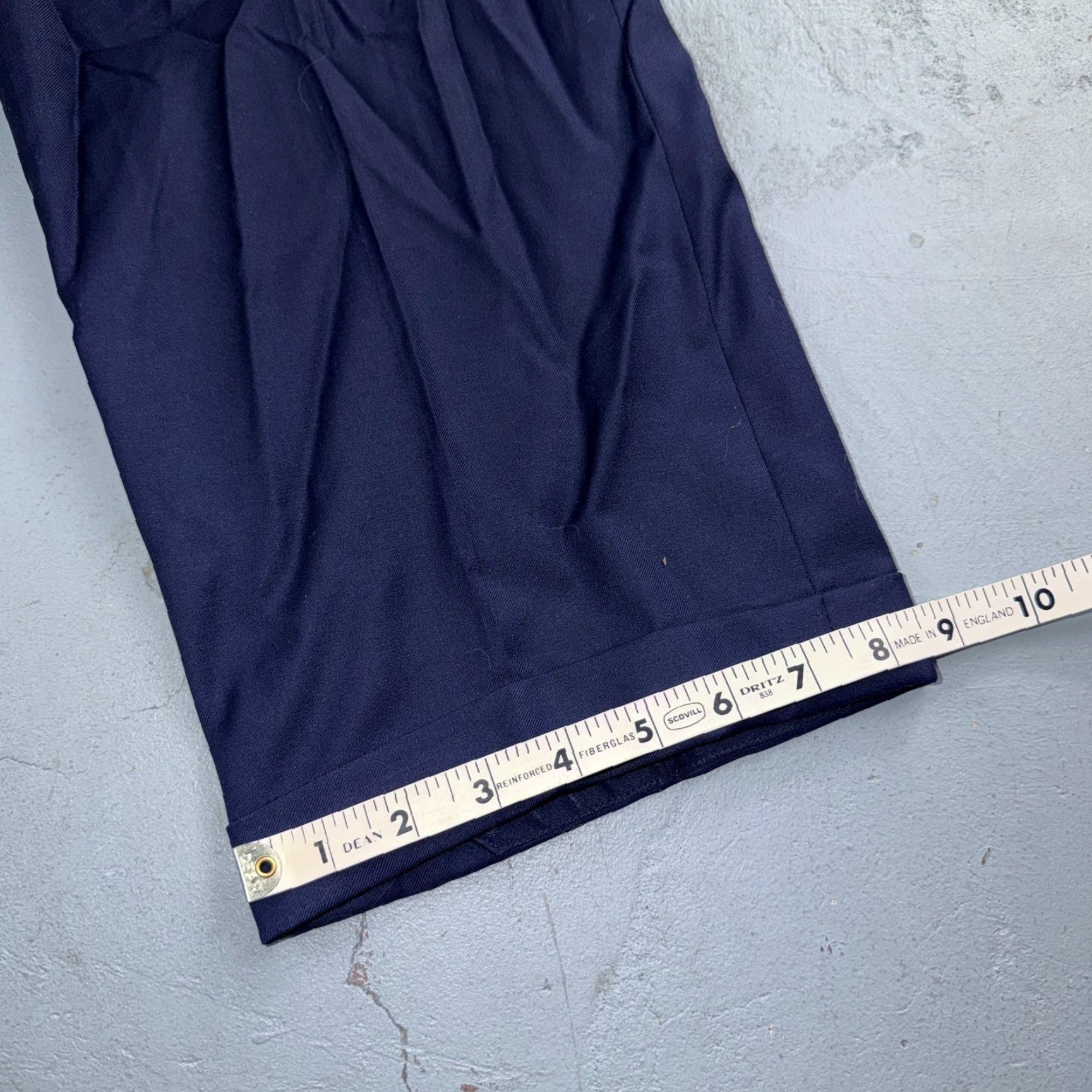 Vintage 1990s VTG Custom Mens 2 PC Suit Jacket Coat Pants Navy Blue Wool Rockabilly 40 Chest 40 Waist 40 Size Regular Size 40R - 5 Thumbnail