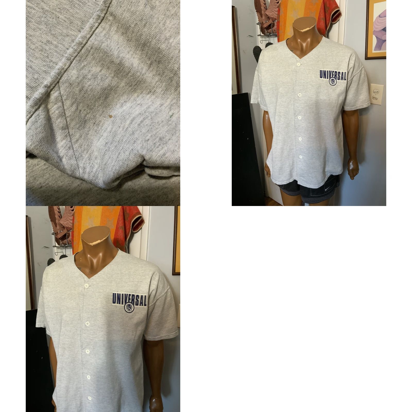 Vintage VINTAGE 90s Jostens Sportswear Universal Studios Promo Baseball Jersey Sz. L Shirt Men Gray Baseball 90s Mens L Size US L / EU 52-54 / 3 - 8 Thumbnail