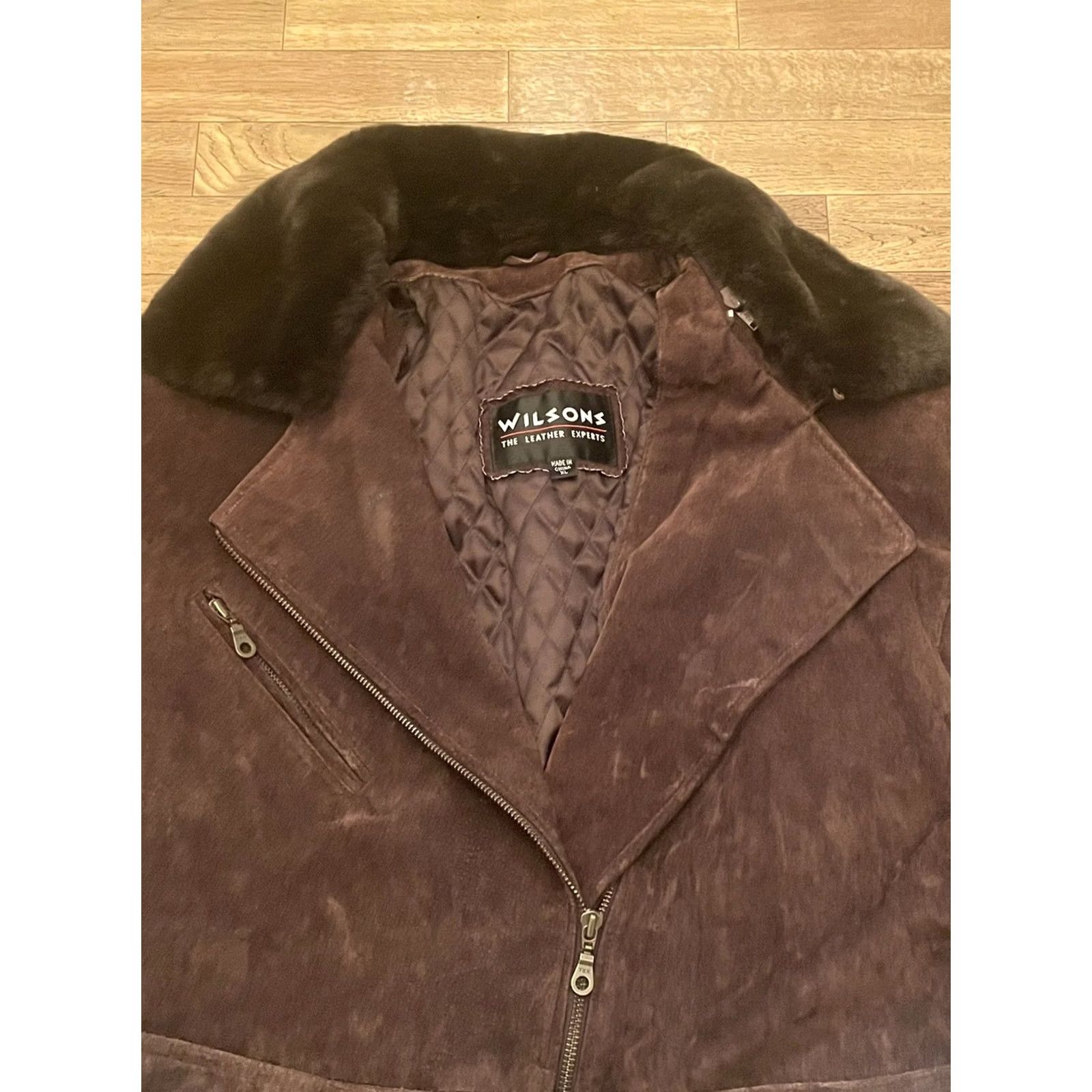 Vintage VINTAGE Wilsons Leather Experts Jacket Woman XL Trench Coat Brown Long Sleeve Leather Lining Button Pockets All Seasons Collared Size XL / US 12-14 / IT 48-50 - 2 Thumbnail