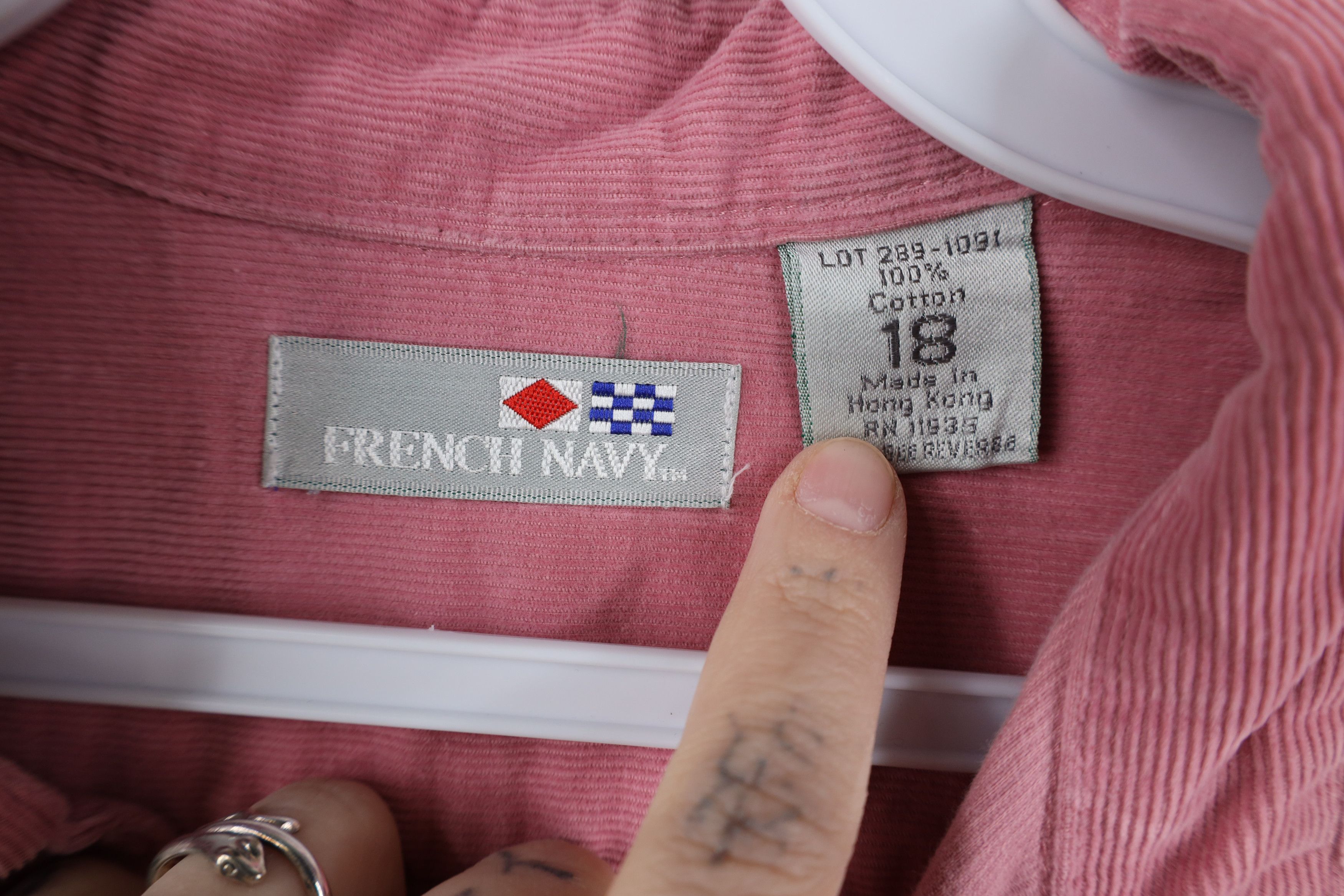 Vintage Vintage 90s Streetwear Corduroy Collared Button Shirt Pink Size XXL / US 16-18 / IT 52-54 - 8 Thumbnail