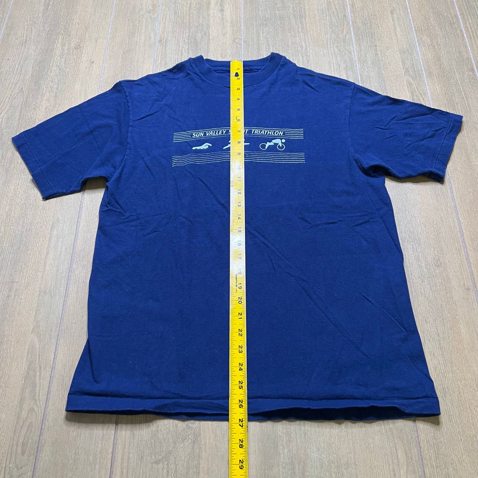 Vintage Vintage 80s blue t-shirt Sz S/M Sun Valley Sprint Triathlon Size US M / EU 48-50 / 2 - 5 Thumbnail