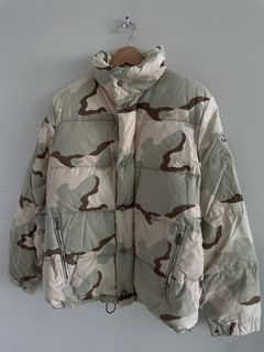 Green Reversible camouflage-print fleece jacket, Moncler