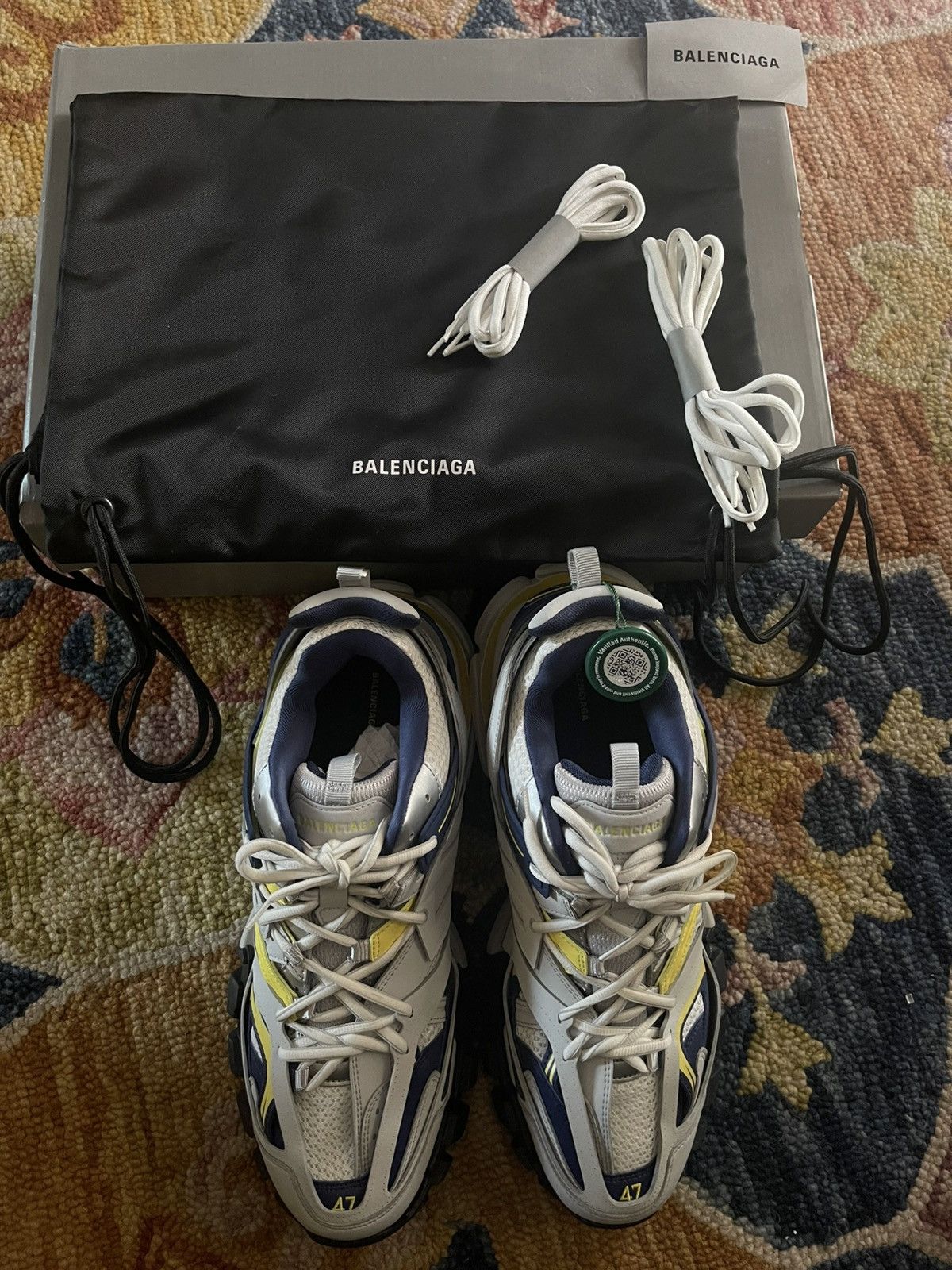 Balenciaga Balenciaga Track Sneakers Navy Yellow Grey Size 47EU / US 14 Size US 14 / EU 47 - 4 Thumbnail