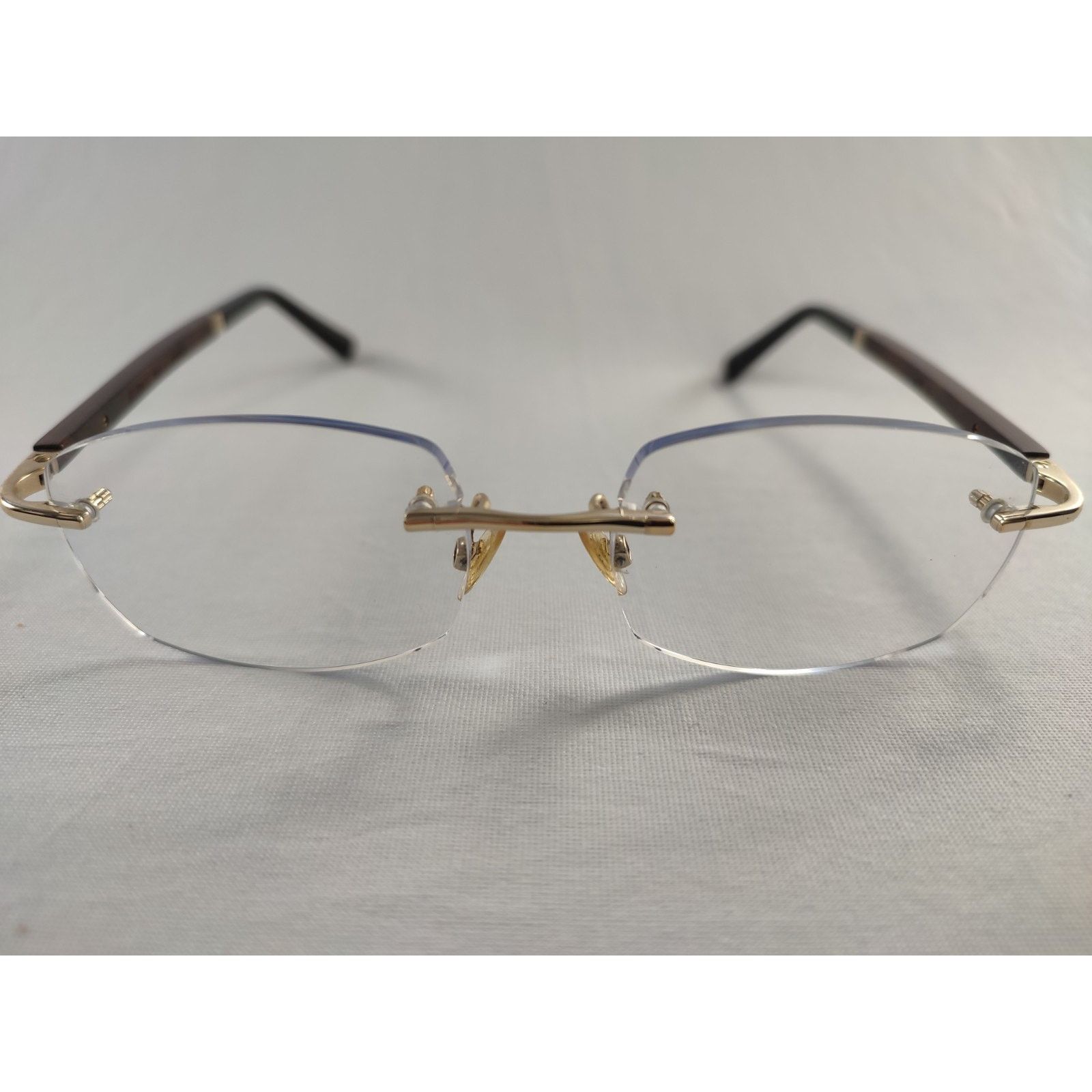 Gold And Wood Gold & Wood LoR70 Rimless Luxury Frames Gold Tone Luxembourg Size ONE SIZE - 1 Thumbnail
