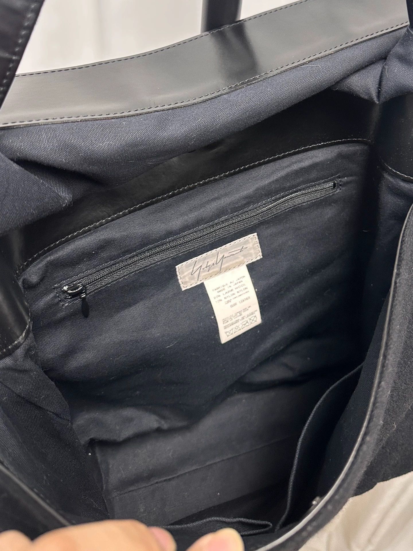 Yohji Yamamoto Yohji Yamamoto Calfskin Wool Tweed Tote Panels Size ONE SIZE - 6 Thumbnail
