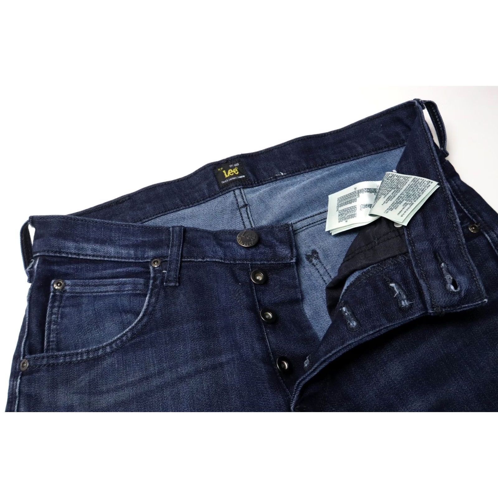 Lee LEE Jeans Slim Blue Faded Whiskers Button Fly W29/L34 Mens Daren Size US 29 - 4 Thumbnail