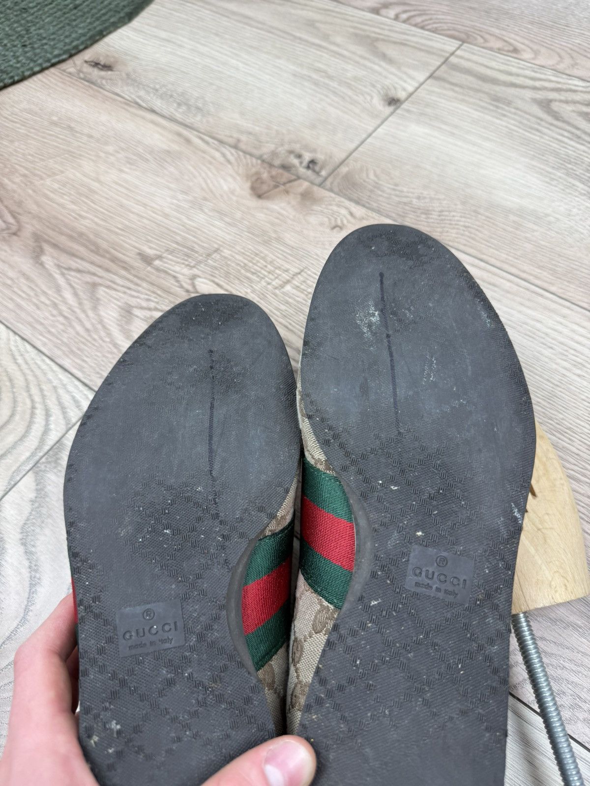 Gucci Gucci Shoes Monogram Logo GG Leather Canvas Sneakers Brown Size US 8 / EU 41 - 9 Thumbnail