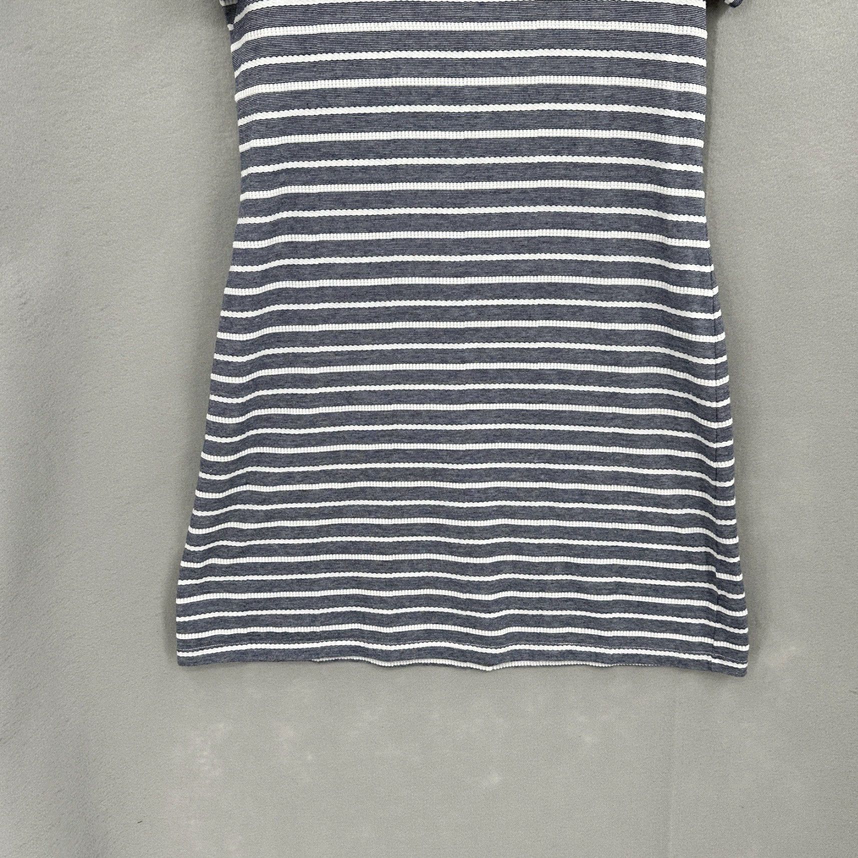 Nautica Sail to Sable Dress Womens L Striped Nautical Knit Cotton A-Line Mini Sleeveless Zipper Navy Blue Nike? Size L / US 10 / IT 46 - 6 Thumbnail