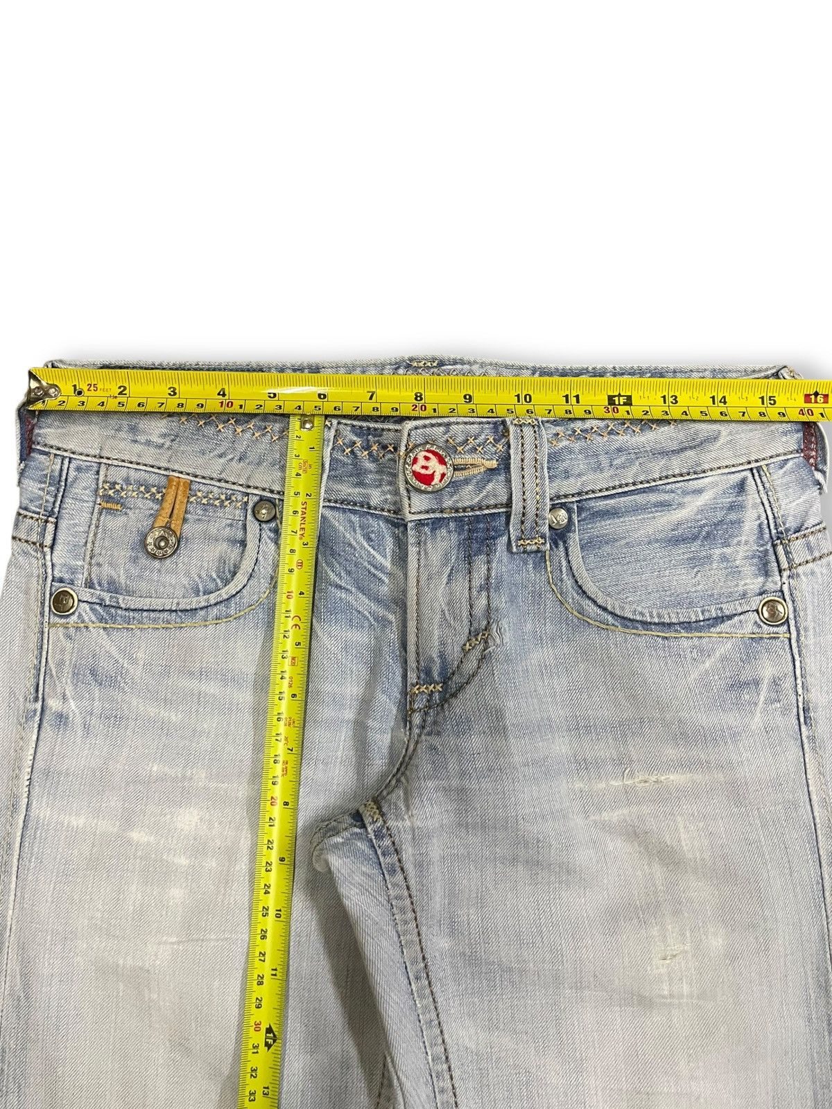 Edwin Vintage Edwin Blue Strip Buckle Back Blue Washed Jeans Size 30" / US 8 / IT 44 - 12 Thumbnail