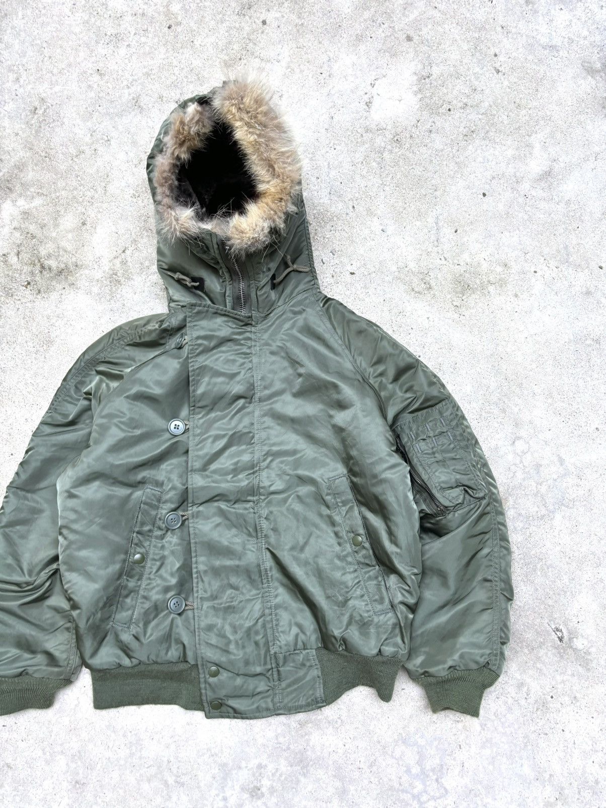 Alpha Industries Vintage Fur Bomber Jacket N-2B Green Size US M / EU 48-50 / 2 - 6 Thumbnail
