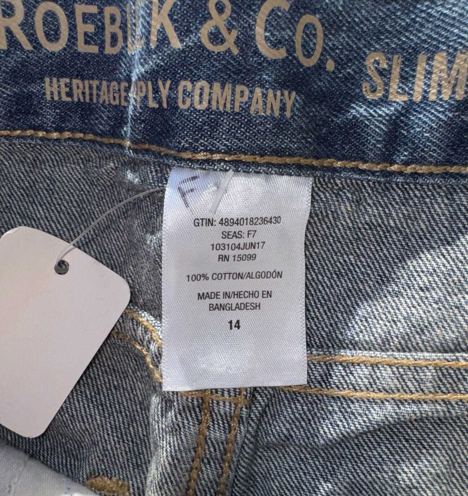 Designer Roebuck & Co Blue Denim Cotton Slim Straight Jeans Boys 14 Size US 26 / EU 42 - 5 Thumbnail