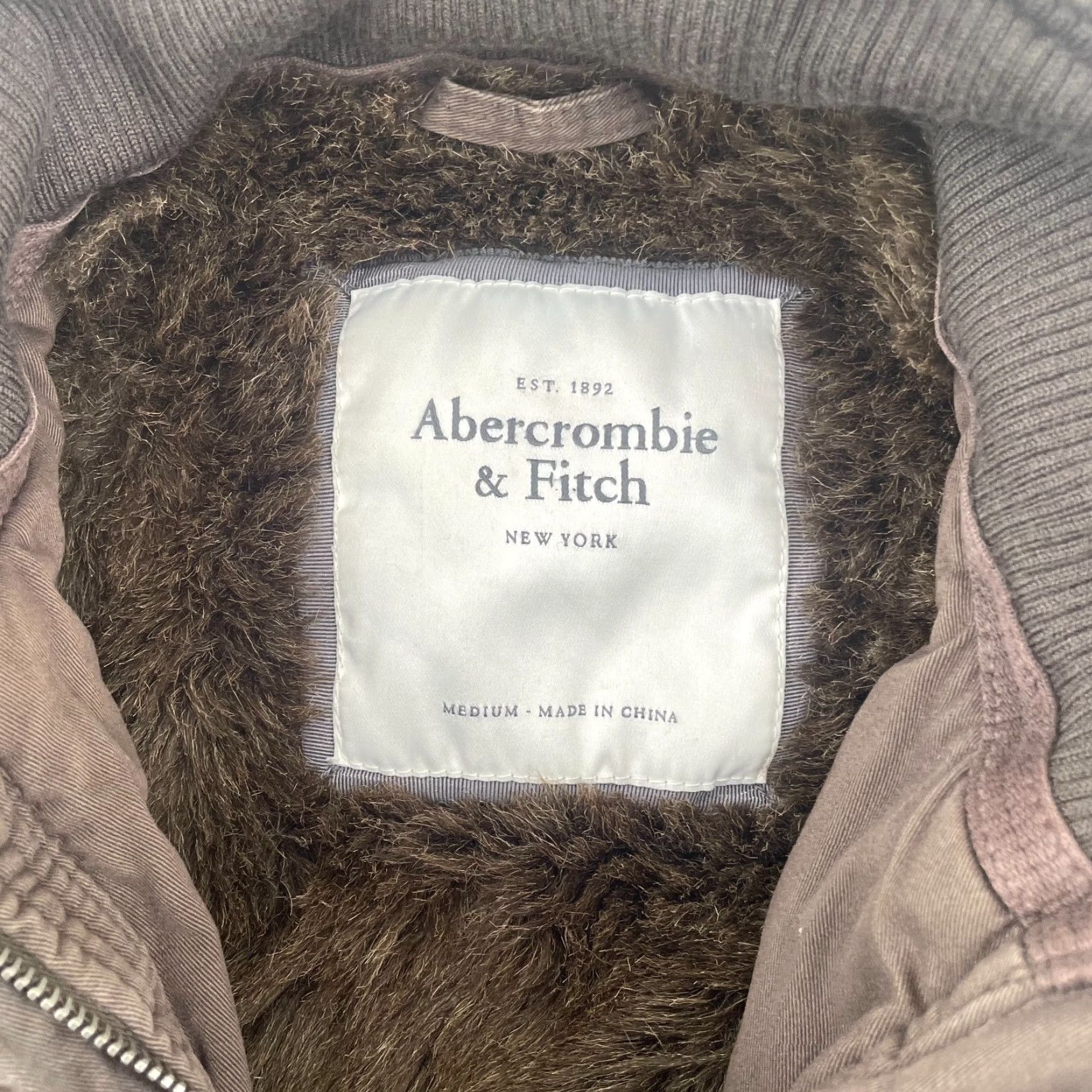 Abercrombie & Fitch Abercrombie & Fitch Jacket Women M Brown Faux Fur Lining Y2K Parka Long Coat/Cotton Canvas 90s Vintage Style Size M / US 6-8 / IT 42-44 - 2 Thumbnail