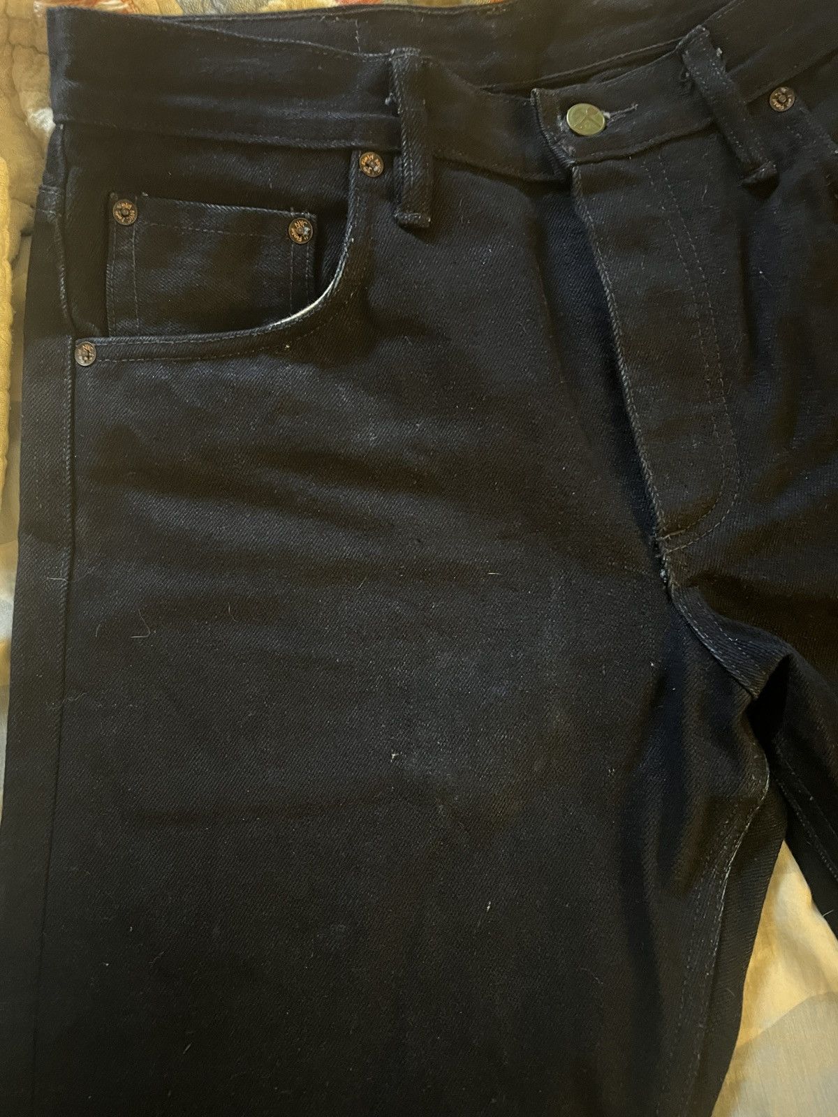 Left Field Nyc Black/Blue Denim Jeans, 17oz, Chelsea Fit, Size 32 Size US 32 / EU 48 - 7 Thumbnail