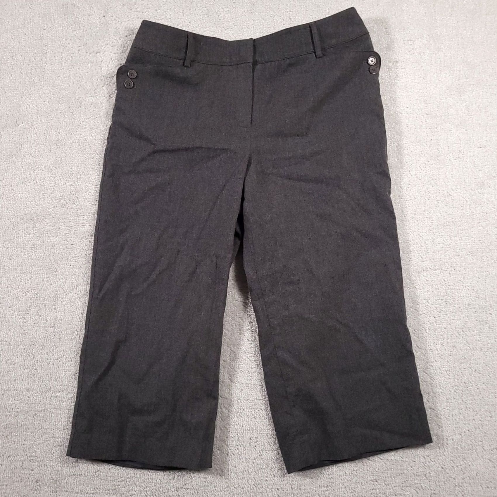 Talbots VINTAGE Talbots Capri Dress Pants Women's 12 Petite Lined Wool Gray Cropped Mid-Rise Size 34" / US 12 / IT 48 - 2 Thumbnail