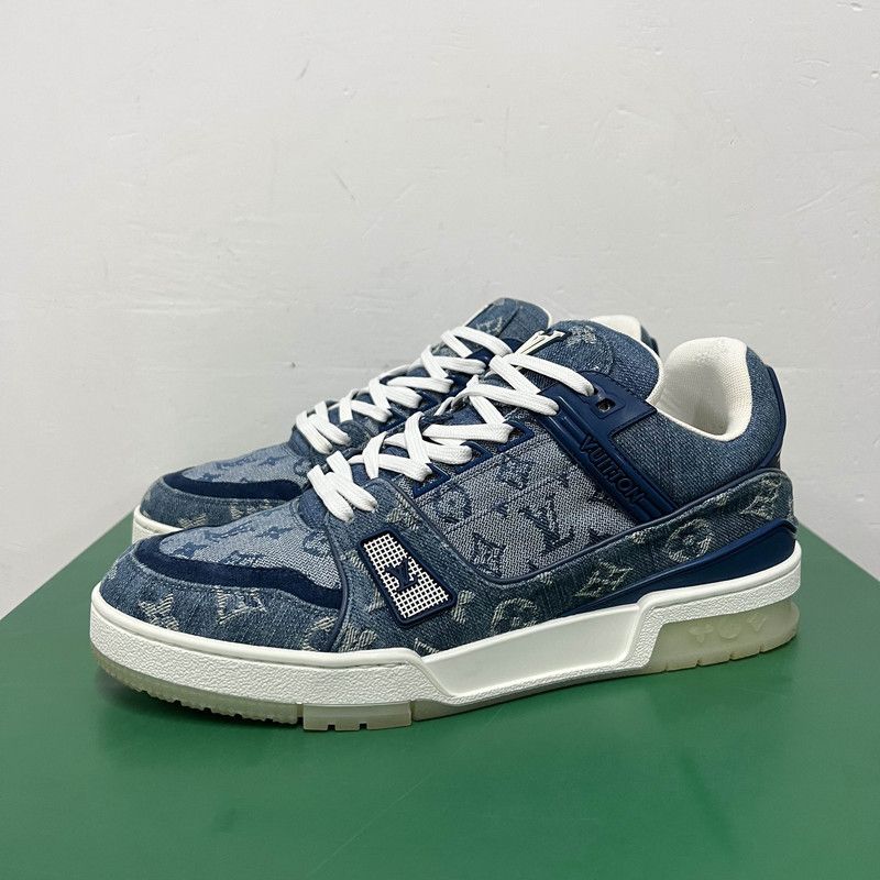 Louis Vuitton Louis Vuitton Denim Low-Top Trainer Sneakers 0079 Size US 9 / IT 39 - 1 Thumbnail