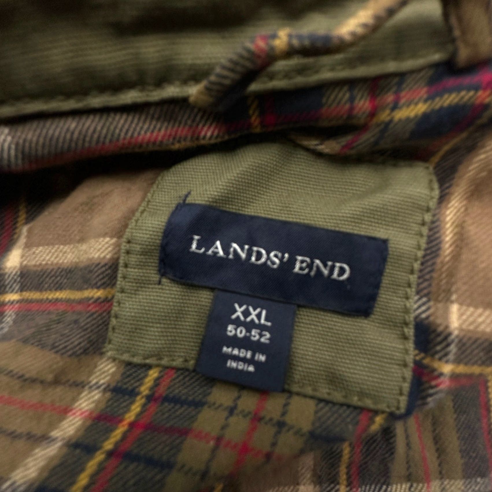 Lands' End Lands End Duck Canvas Flannel Plaid Lined Chore Work Coat Jacket Mens XXL Green Jacket Coat Overcoat Workwear Classic Chest 58in 90s Vintage No Size US XXL / EU 58 / 5 - 2 Thumbnail
