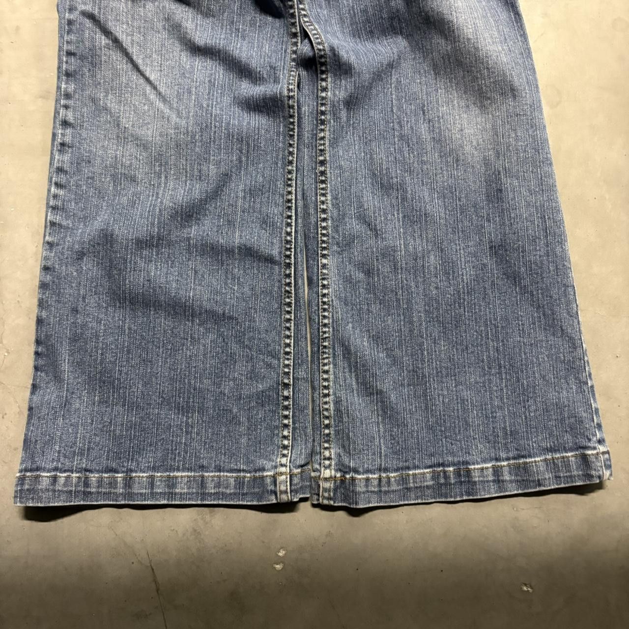 Japanese Brand × Vintage Crazy Vintage Y2K/2000s Baggy Flare Bootcut Medium Wash Denim Jeans! Size US 36 / EU 52 - 4 Thumbnail