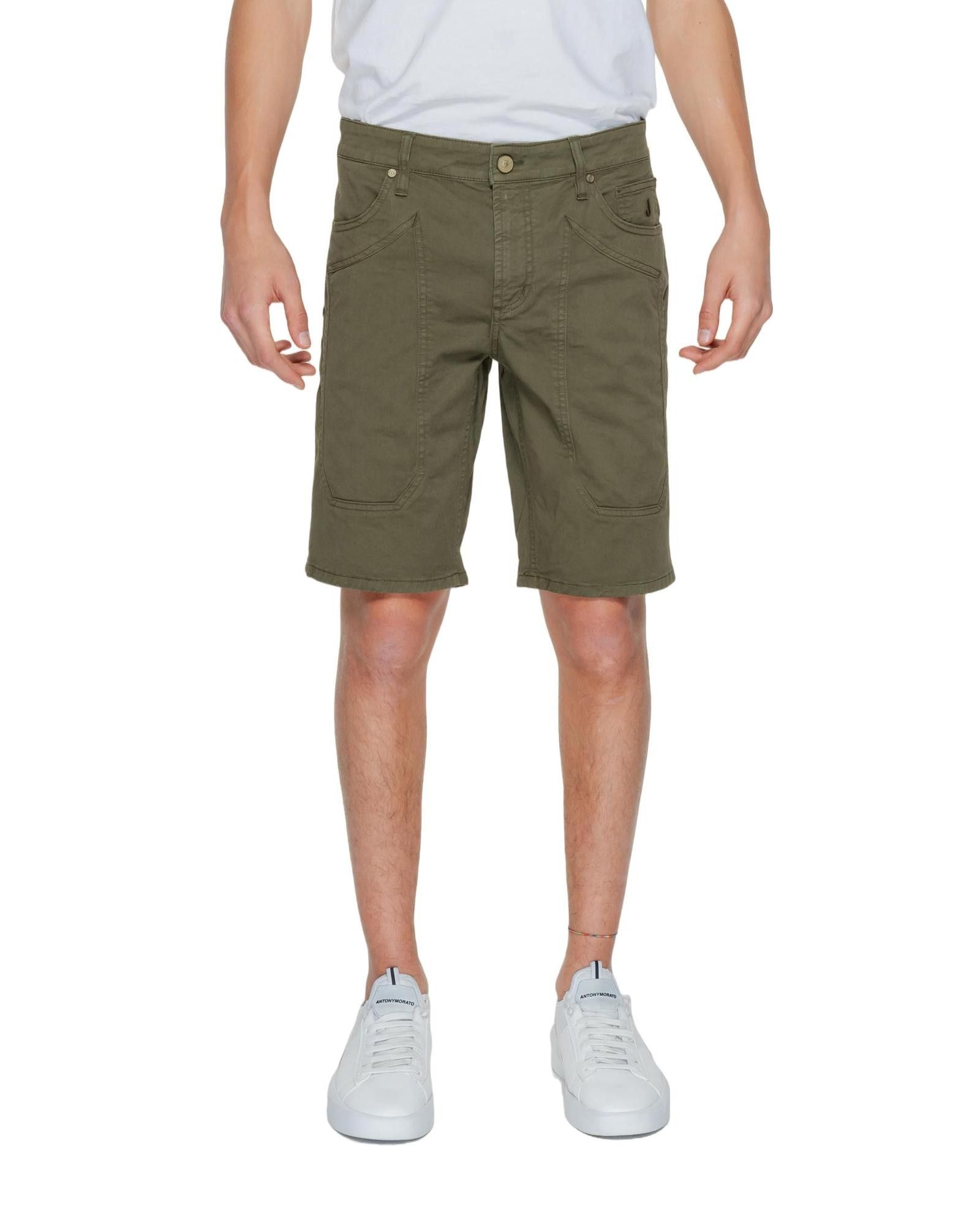 image of Jeckerson Cotton Blend Shorts With Multiple Pockets in Green, Men's (Size 31)