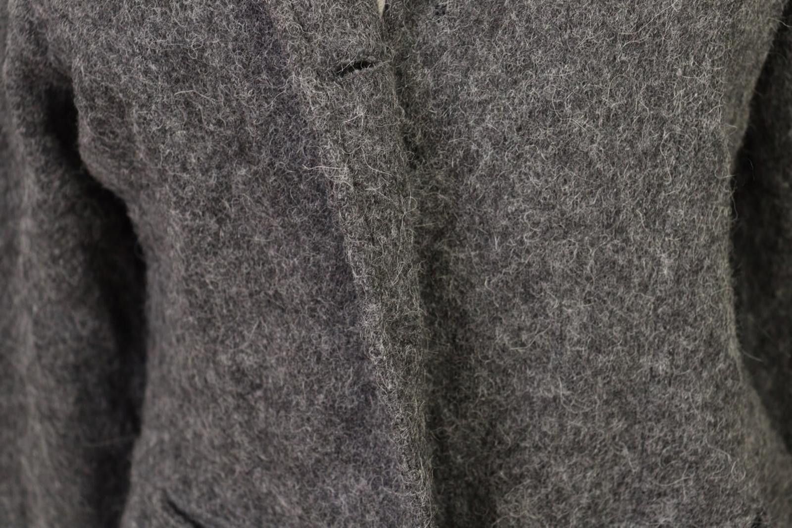 Designer Peruvian Connection Blazer Size 10 Gray Knit Alpaca Button Size L / US 10 / IT 46 - 5 Thumbnail